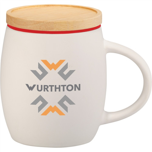 Hearth Ceramic Mug with Wood Lid/Coaster 15oz