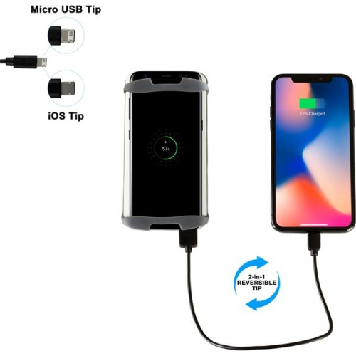 Swift 6000 mAh Wireless Power Bank w/2-in-1 Cable