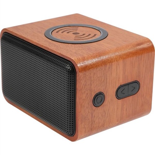 Wood Bluetooth Speaker with Wireless Charging Pad
