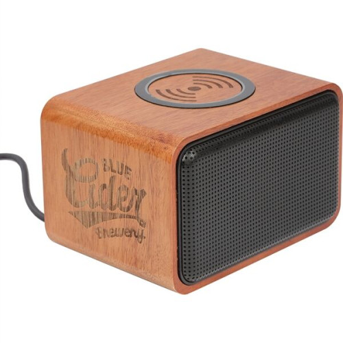 Wood Bluetooth Speaker with Wireless Charging Pad