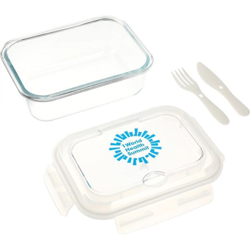 1000ML Glass Food Storage with Utensils