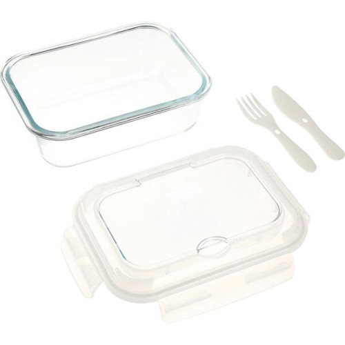 1000ML Glass Food Storage with Utensils