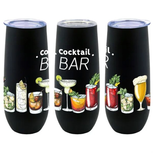 14 oz. Stainless Steel Champagne Flute w/ Rubberized Finish