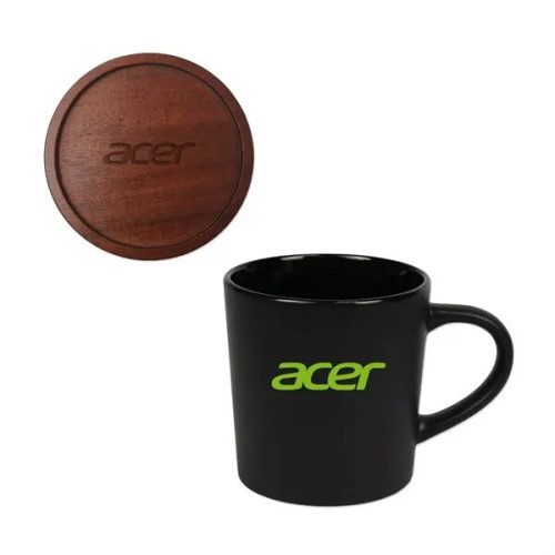 16 Oz. Ceramic Mug with Lid/Coaster