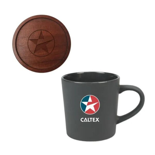 16 Oz. Ceramic Mug with Lid/Coaster