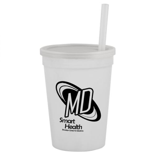 12 oz Cup with Lid & Straw