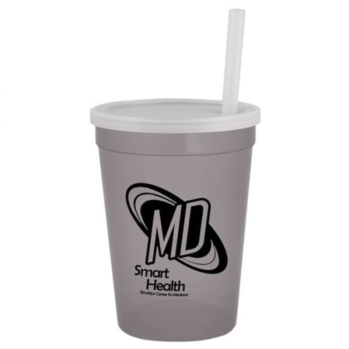 12 oz Cup with Lid & Straw