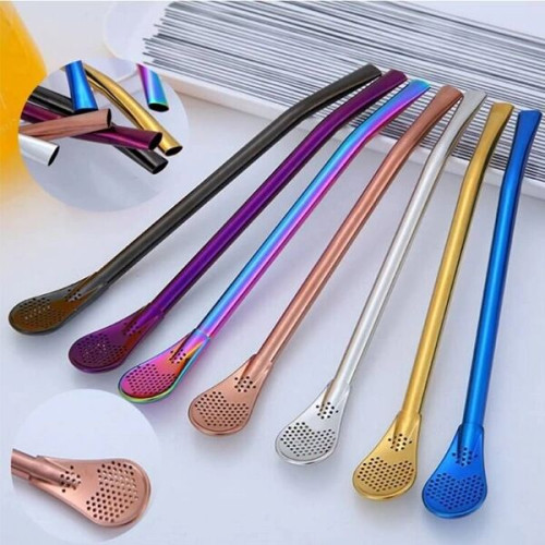 Stainless Steel Straws Spoon