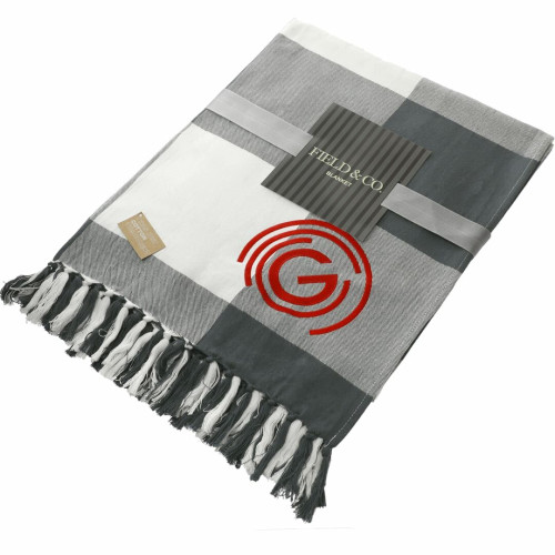 Field & Co. 100% Organic Cotton Check Throw Blanke