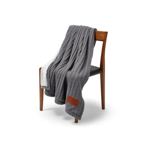 Leeman Cable Knit Sherpa Throw