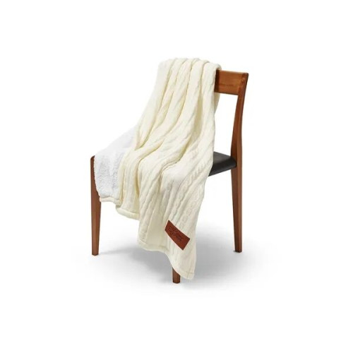 Leeman Cable Knit Sherpa Throw