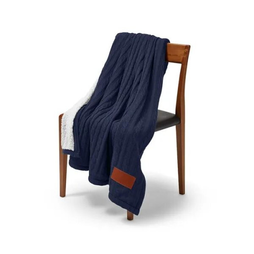 Leeman Cable Knit Sherpa Throw