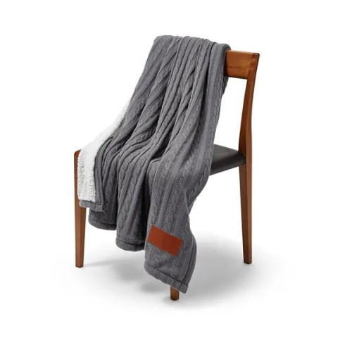 Leeman Cable Knit Sherpa Throw