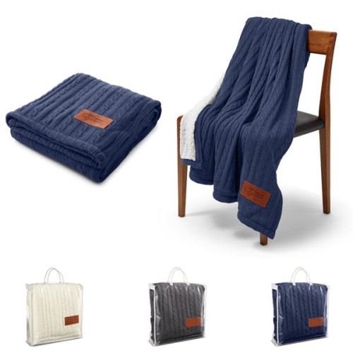 Leeman Cable Knit Sherpa Throw