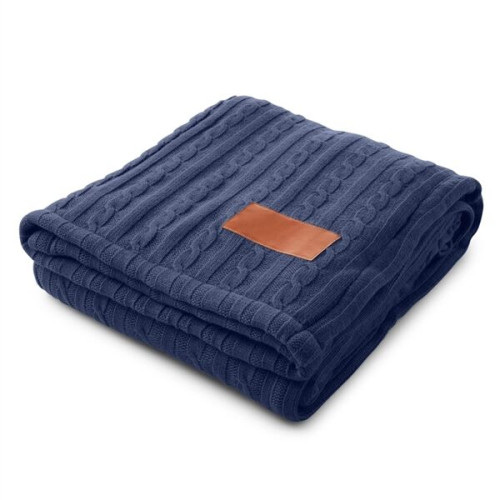 Leeman Cable Knit Sherpa Throw