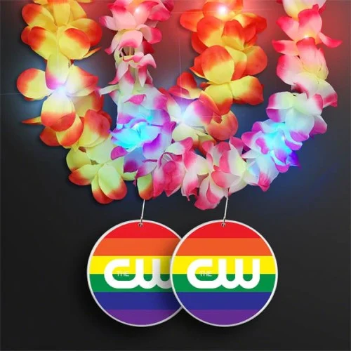 Light Up Hawaiian Leis with Custom Rainbow Medallion