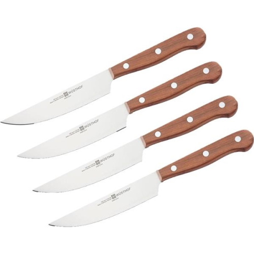 Wusthof 4 Piece 4.5'' Plum Wood Handle Steak Knife Set
