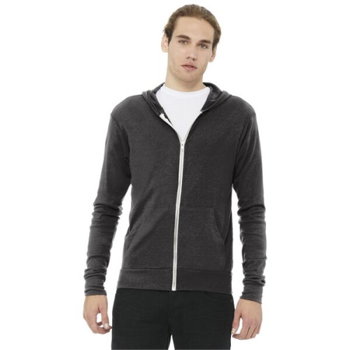 BELLA+CANVAS Unisex Triblend Full-Zip Lightweight Hoodie