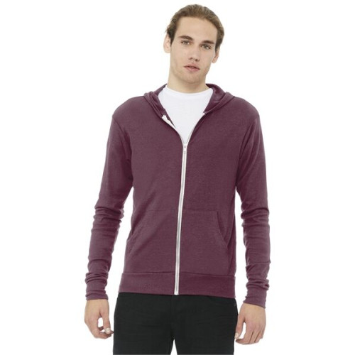 BELLA+CANVAS Unisex Triblend Full-Zip Lightweight Hoodie
