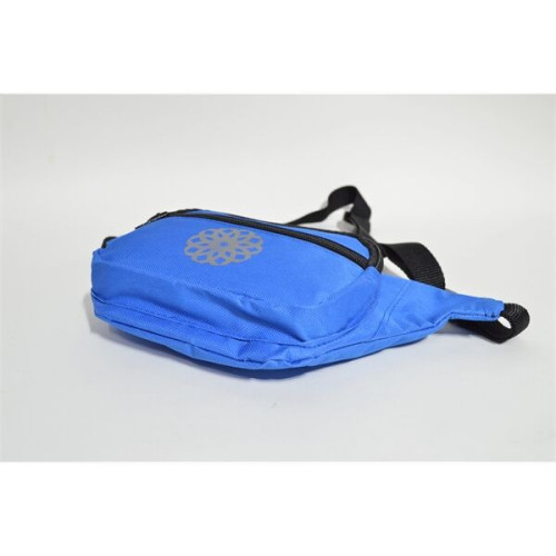 600D Polyester Fanny Pack w/ 3 Zippers (12.8"W X 5"H X 2"D)