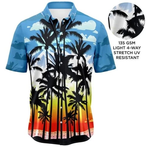 Unisex 135 GSM UV Resistant Sublimation Hawaiian Shirts