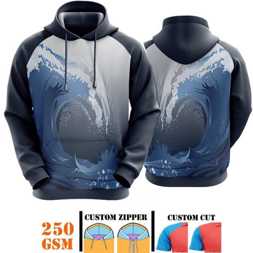 Unisex 250 GSM Comfort Fleece Sublimation Pullover Hoodies