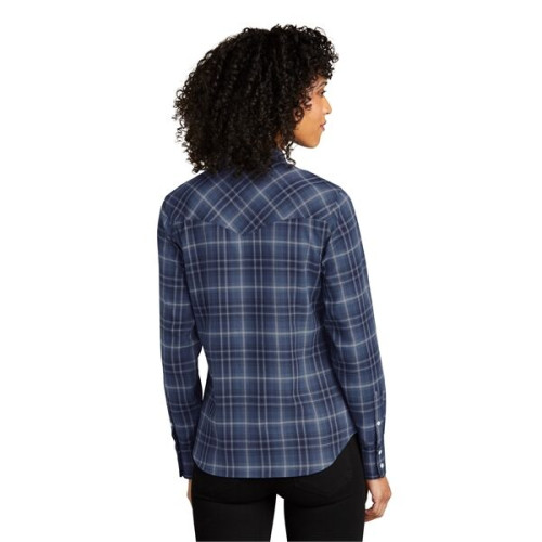 Port Authority Ladies Long Sleeve Ombre Plaid Shirt 4.6 oz.
