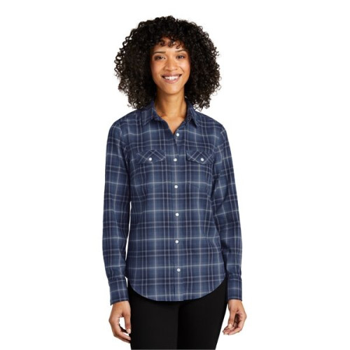 Port Authority Ladies Long Sleeve Ombre Plaid Shirt 4.6 oz.