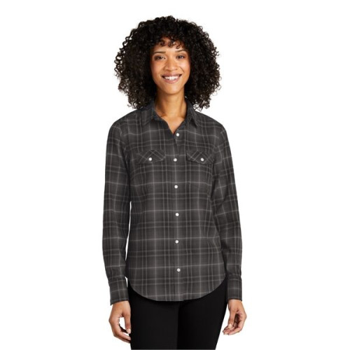 Port Authority Ladies Long Sleeve Ombre Plaid Shirt 4.6 oz.