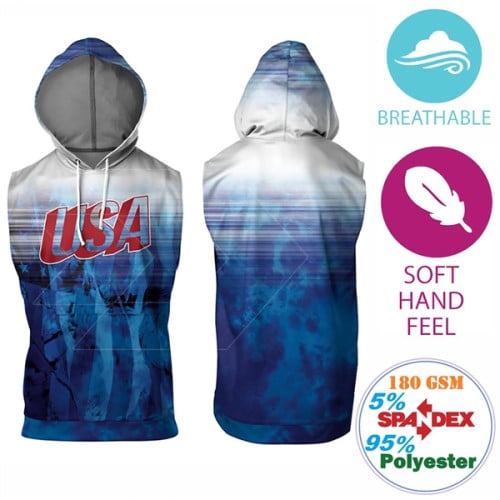 Unisex 180G Cotton Feel Jersey Knit Soft Sleeveless Hoodie