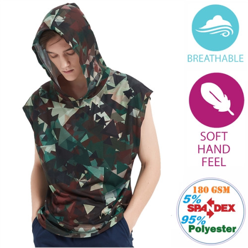 Unisex 180G Cotton Feel Jersey Knit Soft Sleeveless Hoodie