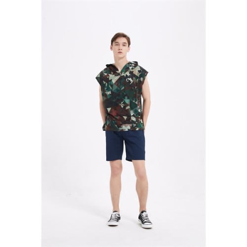 Unisex 180G Cotton Feel Jersey Knit Soft Sleeveless Hoodie