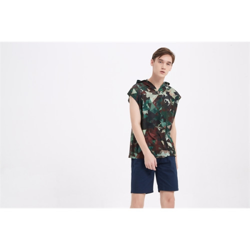 Unisex 180G Cotton Feel Jersey Knit Soft Sleeveless Hoodie