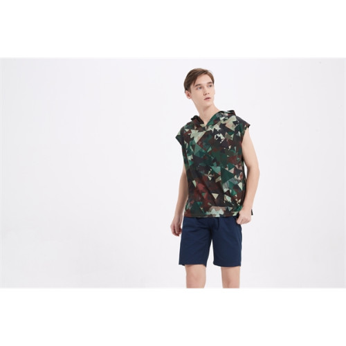 Unisex 180G Cotton Feel Jersey Knit Soft Sleeveless Hoodie