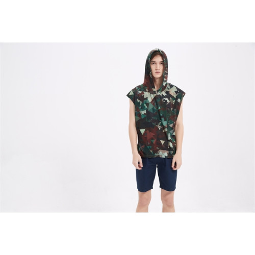 Unisex 180G Cotton Feel Jersey Knit Soft Sleeveless Hoodie