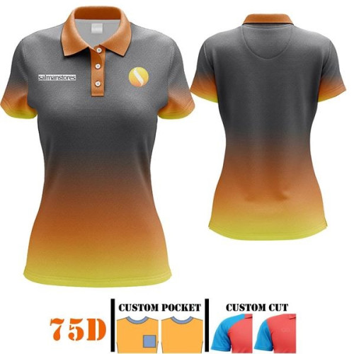 Women's 75D Pique Full Color Sublimation Polo
