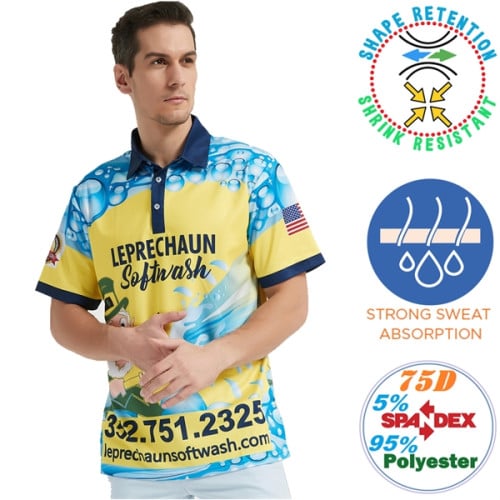 Unisex 75D Pique Sublimation Full Color Polo Shirt