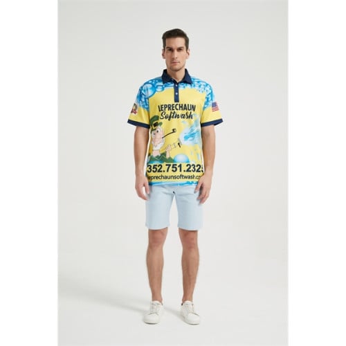 Unisex 75D Pique Sublimation Full Color Polo Shirt