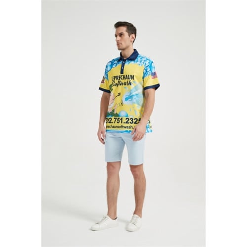 Unisex 75D Pique Sublimation Full Color Polo Shirt