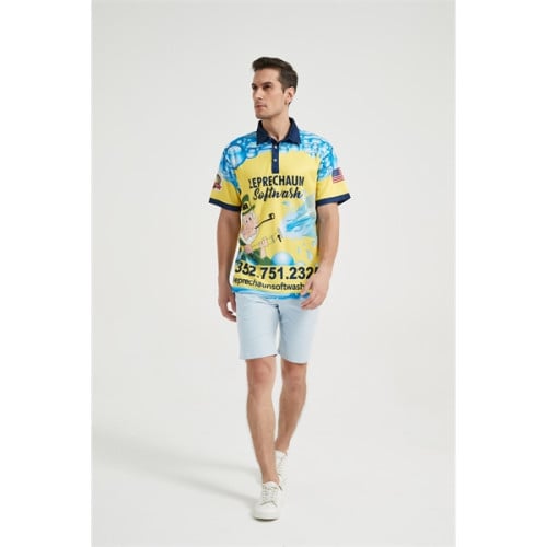 Unisex 75D Pique Sublimation Full Color Polo Shirt