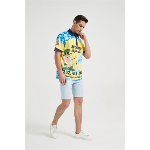 Unisex 75D Pique Sublimation Full Color Polo Shirt