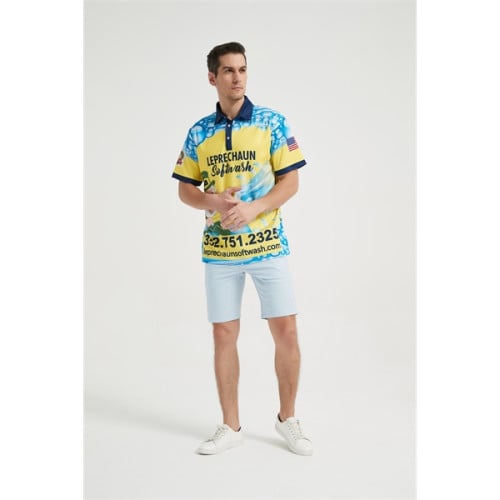 Unisex 75D Pique Sublimation Full Color Polo Shirt