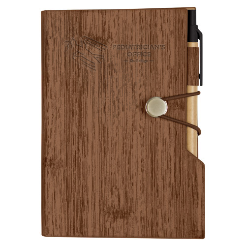 Woodgrain Look Notebook With Sticky Notes And Flags