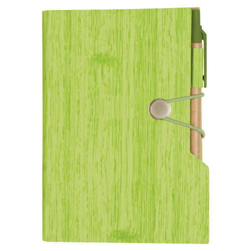 Woodgrain Look Notebook With Sticky Notes And Flags