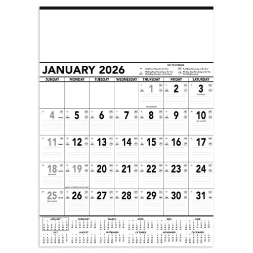 Triumph® Calendars Black & White Contractor Memo Calendar
