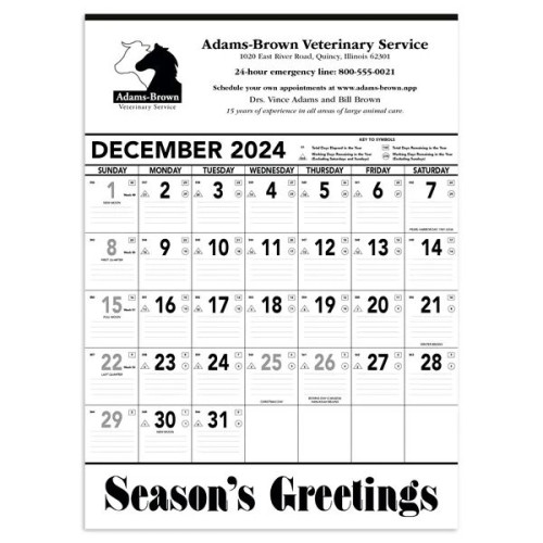 Triumph® Calendars Black & White Contractor Memo Calendar