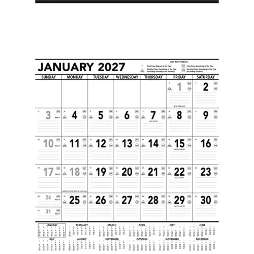Triumph® Calendars Black & White Contractor Memo Calendar
