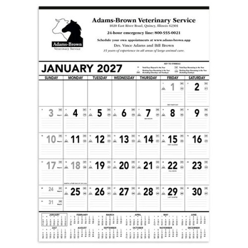 Triumph® Calendars Black & White Contractor Memo Calendar