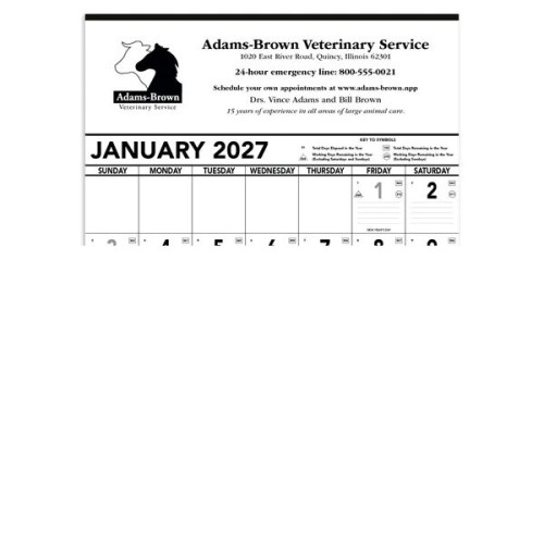 Triumph® Calendars Black & White Contractor Memo Calendar