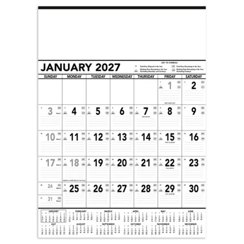 Triumph® Calendars Black & White Contractor Memo Calendar